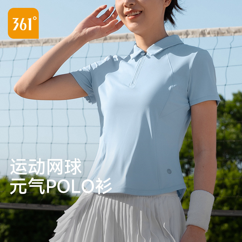 361网球服女运动T恤新款夏季透气健身衣跑步短袖POLO衫运动上衣女