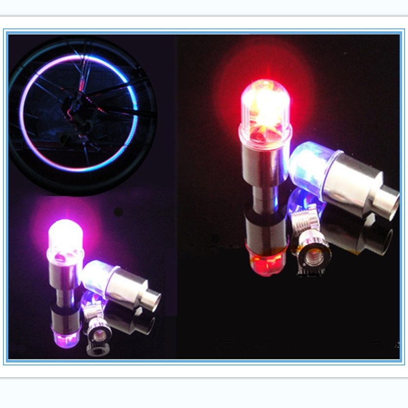 Bicicleta de montaña Hot Wheel Lámpara de válvula interior Interruptor de control de luz de bicicleta Luz de boca de aire colorida de viento de doble sensación