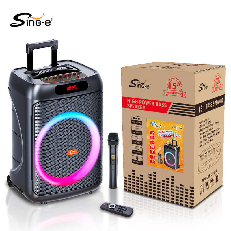 Zqs15126 15inch Large Portable Karaoke Speaker with Strong Bass Suitable for Outdoor Activities Music Zqs15126 15inch Large Portable Karaoke Speaker with Strong Bass Suitable for Outdoor Activities Music