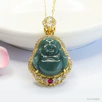 Yiyu Natural A товар Изумрудный Будда Кулон Голубая вода Майтрейя Кулон Прямая продажа FC4121802L