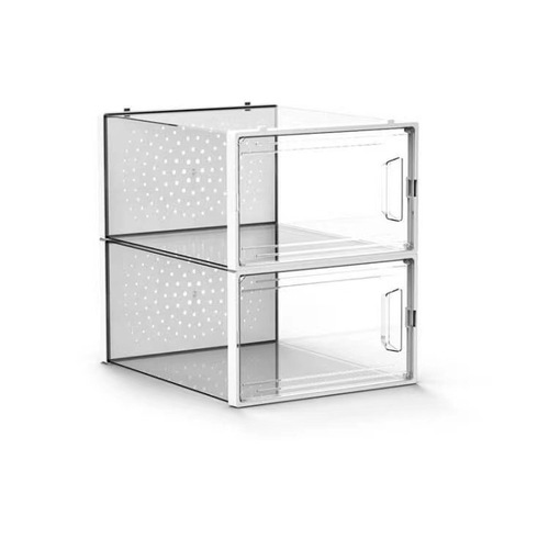 Magnetic Thickenable Shoe Box, No Installation Required, Foldable Shoe Storage Box, Transparent Shoe Cabinet, Saves Space
