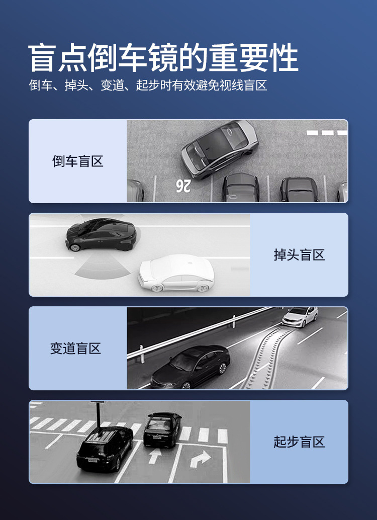 Car small round mirror rearview mirror car reversing blind area auxiliary mirror reflector 360-degree suction cup ultra-clear mirror