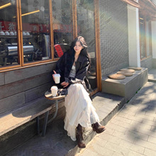 美式复古黑色皮衣外套女2025春季新款百搭高级感休闲宽松机车夹克