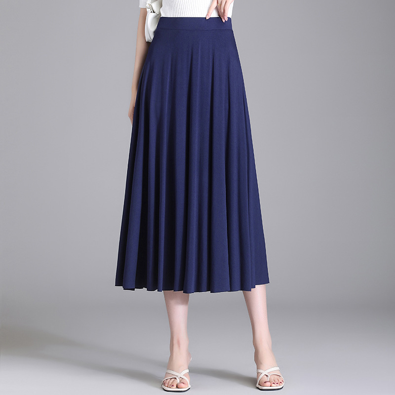 2050 Modal Skirt Summer Thin Mid-length Skirt Plus Large Size Fat mm200 Jin Large Swing Skirt