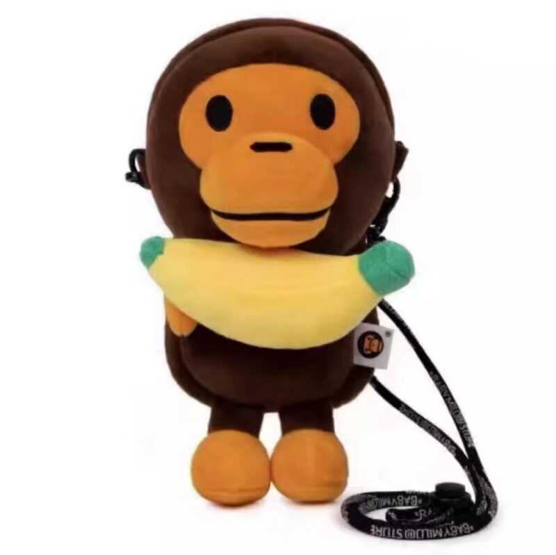 潮牌BABY MILO MOBILE PHONE BAG猴子儿童斜跨包包手机迷你单肩包|undefined