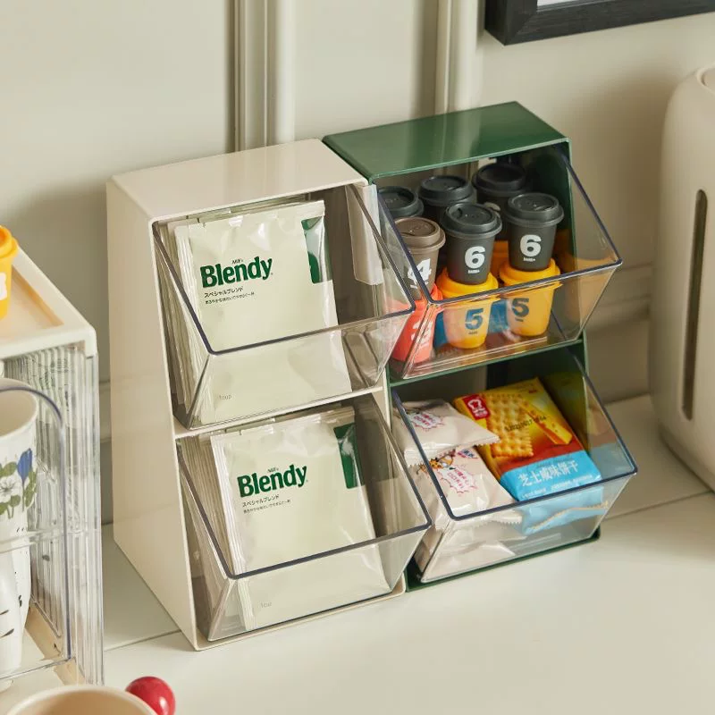 Tea bags, coffee storage box, capsule, storage system, transparent table stand