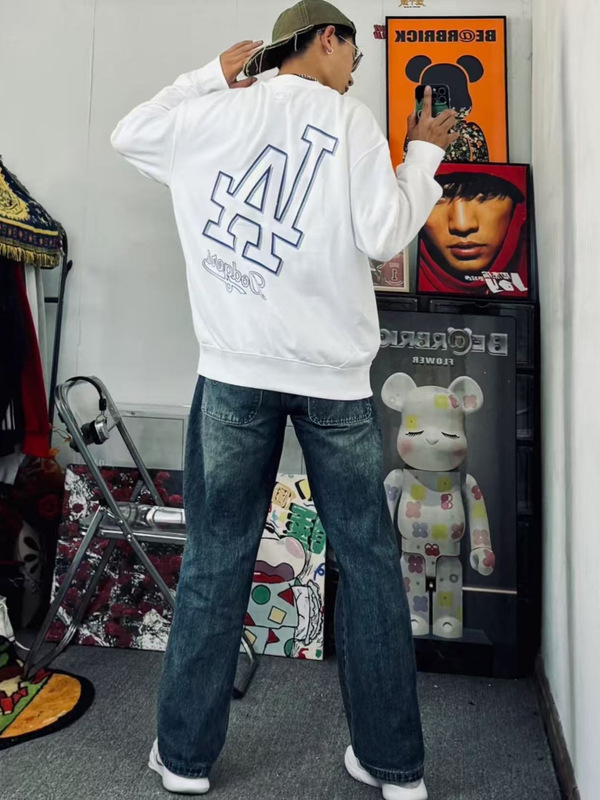 MLB潮牌洋基队情侣秋冬新款大LOGO圆领立体印花宽松舒适套头卫衣|undefined