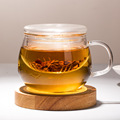 玻璃茶杯耐热泡茶杯带盖过滤花茶杯加厚办公水杯高硼硅玻璃杯套装