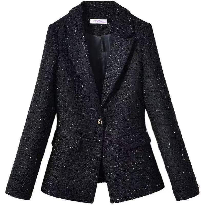 Small fragrant wind coat for women 2023 new autumn and winter dress with thick ladies short small tweed suit