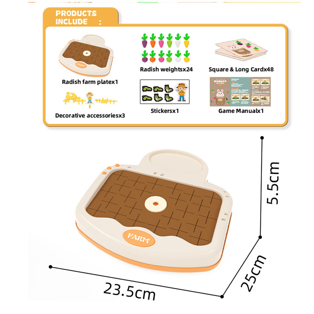 Niños Montessori pensamiento entrenamiento enseñanza educación temprana cognitiva granja juego de memoria rábano tirando Juguetes