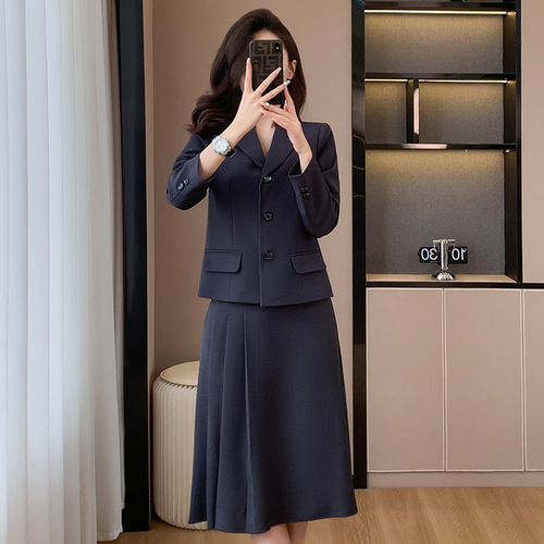 Black suit skirt suit for women spring 2024 new teaching interview work clothes small formal suit