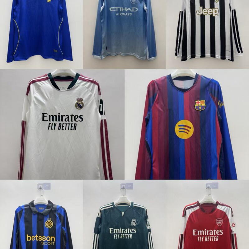 2627 fan edition long-sleeve jersey Manchester City Real Madrid Arsenal Juventus Chelsea Barcelona home and away football uniforms