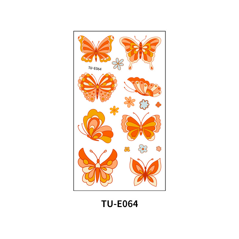 Pegatinas de tatuaje al por mayor nuevas pegatinas de tatuaje de mariposa sudor impermeable niños acuarela color de dibujos animados pegatinas de tatuaje temporal