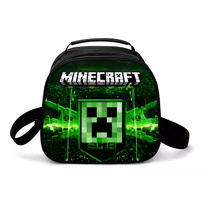 Factory Direct Sales Minecraft Lunch Bag, Primary School Student Cartoon Meal Bag, Office Worker Lunch Bag, Outdoor Picnic Bag