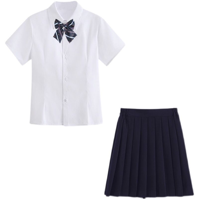 Jk Uniform Long Preppy Style Pleated Skirt Summer Female Class Uniform Suit High School Student Wear Graduation Season School Uniform Skirt
