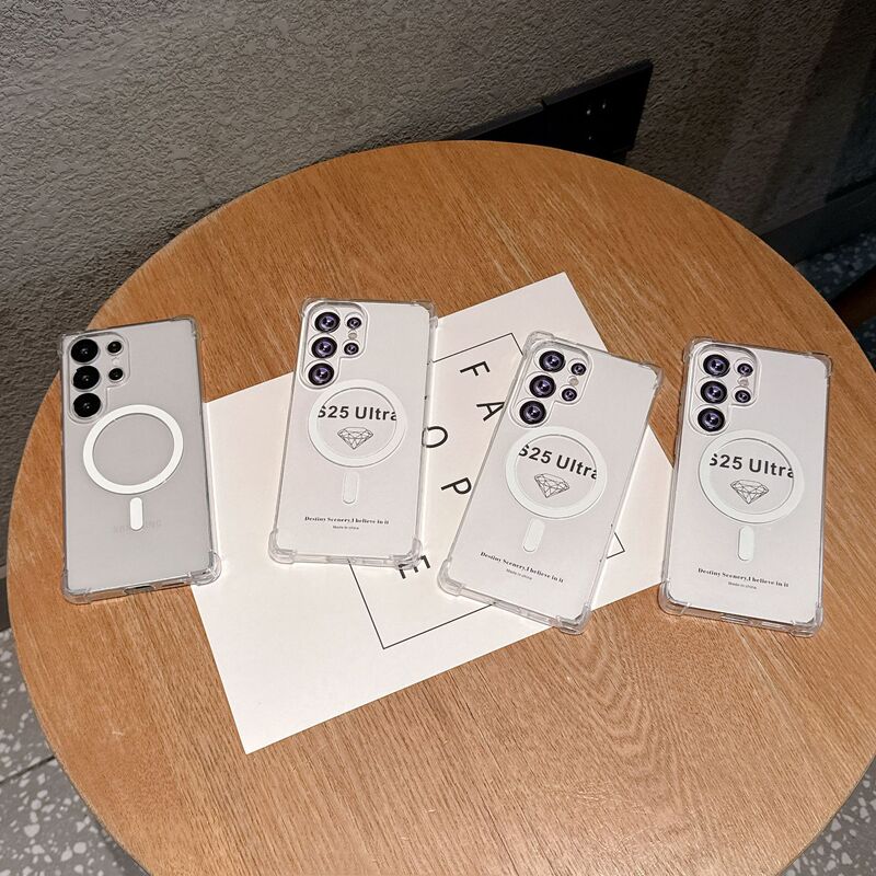 Suitable for Samsung S25U, anti-drop, precise cutout, magnetic, transparent phone case, color-blocking, magnetic fine ring TPU protective cover S24U Suitable for Samsung S25U, anti-drop, precise cutout, magnetic, transparent phone case, color-blocking, magnetic fine ring TPU protective cover S24U