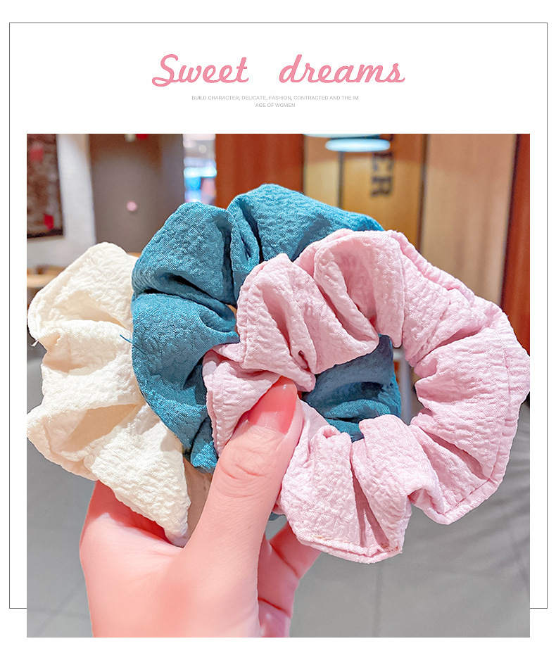 Simple Solid Color Hair Scrunchies Wholeslae display picture 8