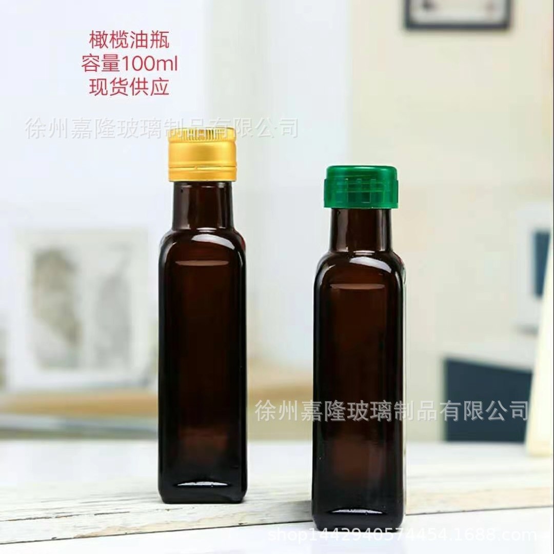 供应透明橄榄油瓶 圆形100毫升白酒玻璃瓶 山茶油瓶 食用油瓶