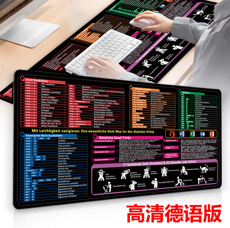 新しいドイツ語マウスパッドカスタマイズされた大型滑り止めクロスボーダーヨーロッパとアメリカのビジネスラップトップオフィスゲームデスクパッド|undefined