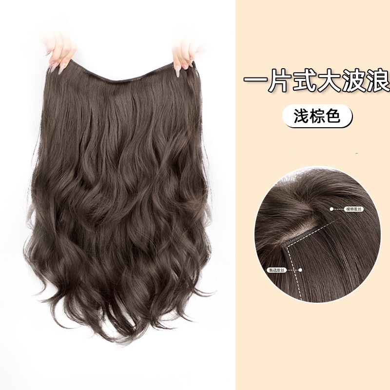 假发片女长发 一片式无痕水波纹假发贴片蓬松大波浪隐形接发片|undefined