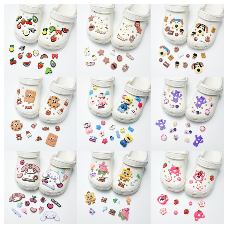 Thin hole shoes accessories buckle cute cartoon Three-dimensional DIY shoe buckle flower buckle removable decorations