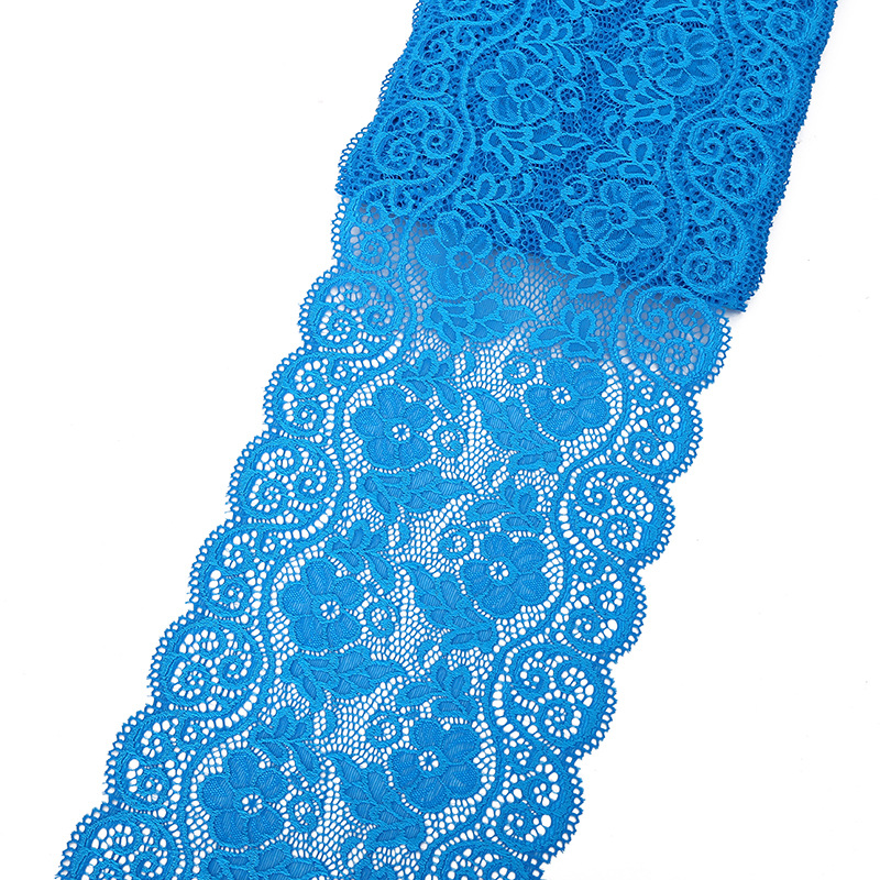 Spandex de encaje de nylon de encaje elástico multicolor opcional accesorios de ropa de las mujeres materiales de ropa al por mayor