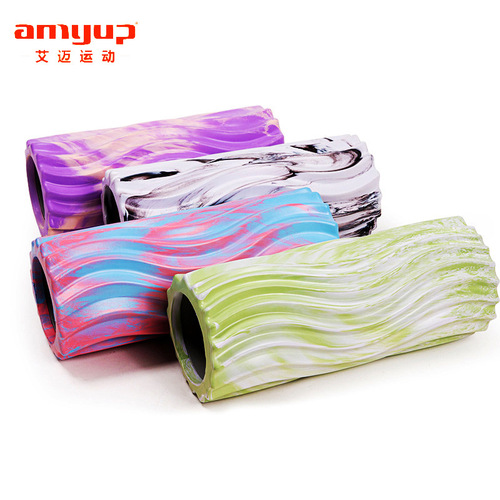 Yoga supplies eva camouflage mace foam roller fitness muscle relaxer hollow massage roller yoga column
