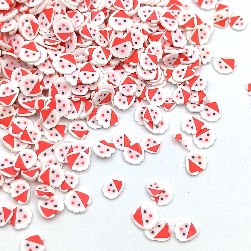 5mm Soft Pottery Santa Claus Christmas Cane Snowflake Manicure Slim Filled Material DIY Accessories Accessories