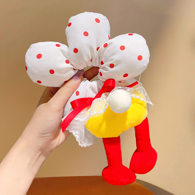 Mickey culo, lunares, flores, círculos para el cabello del intestino grueso, linda cabeza de bola, cabello de placa de dibujos animados, tocado de sentido avanzado, cuerda para la cabeza de felpa