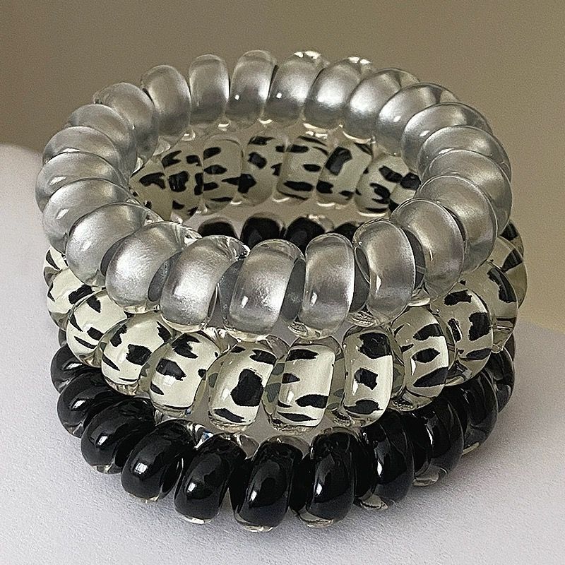 Milk Wave Point ~ High Elastic Thick Telephone Line Hair Ring Durable Not Easy to Break and Not Hurt Hair Rope 2024 New