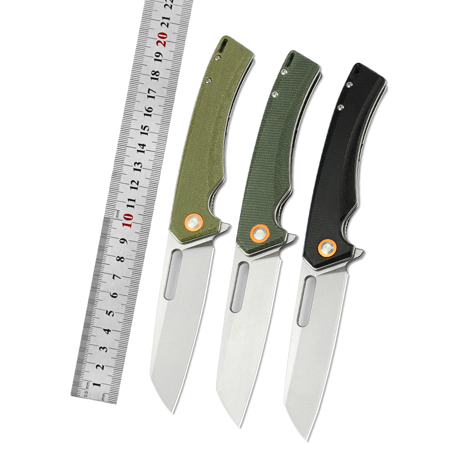 GT957折叠刀亚麻柄多功能口袋D2小刀随身野营刀荒野折刀可折叠