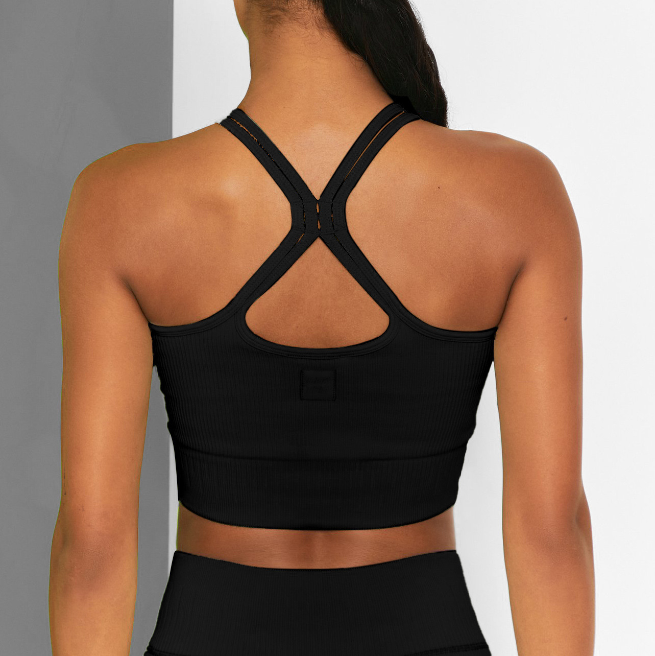 hip-lifting high-elastic backless high waist solid color vest and pant yoga set NSXIN127189