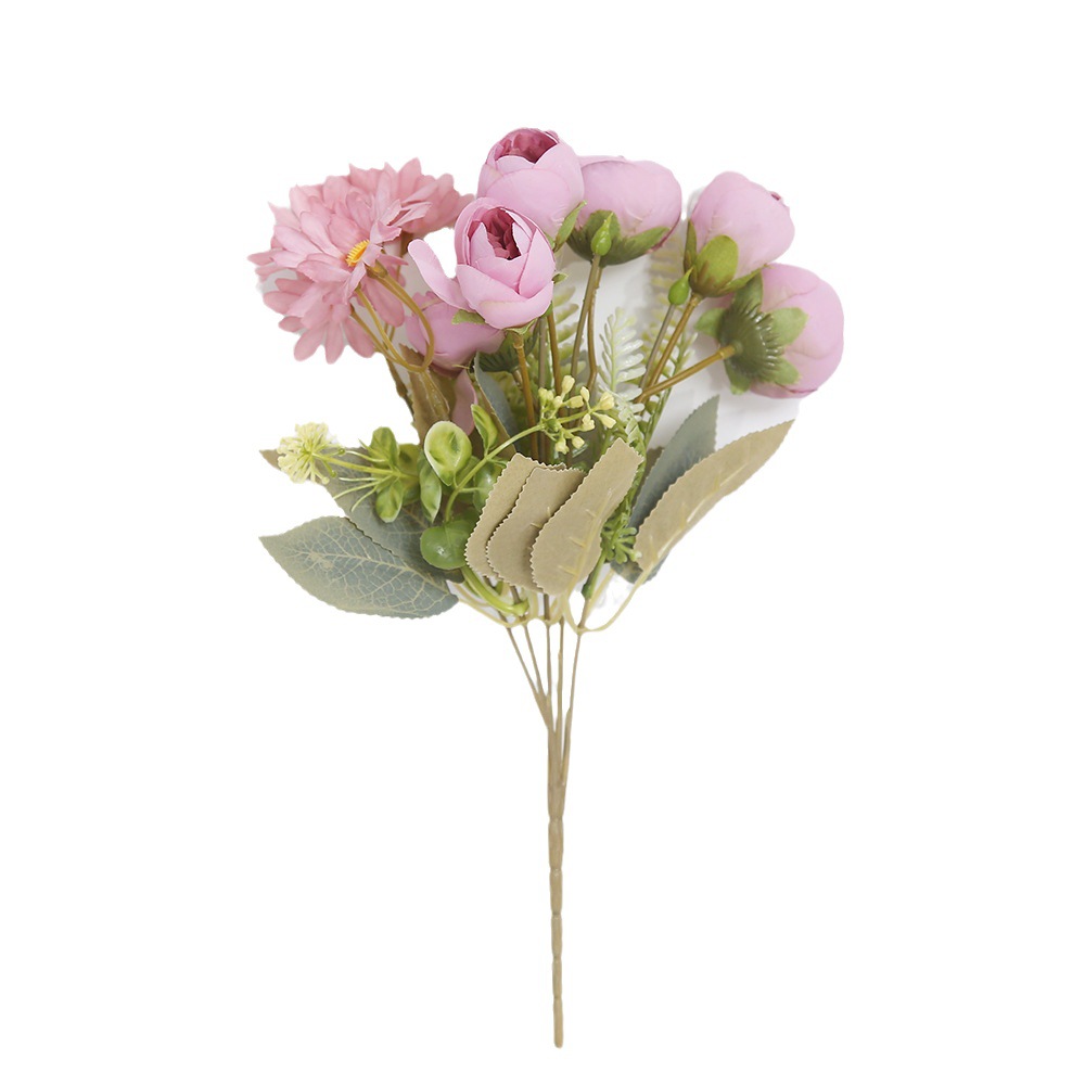 Simulación de flores falsas de estilo europeo, flores de alto nivel de decoración del hogar colocan fabricantes de ramo de simulación al por mayor