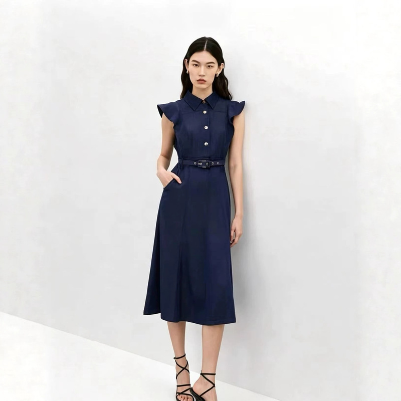 0611-144【Lightweight Slimming Dress】Same Style as in the Mall, Vintage Denim Dress 81593 0611-144【Lightweight Slimming Dress】Same Style as in the Mall, Vintage Denim Dress 81593