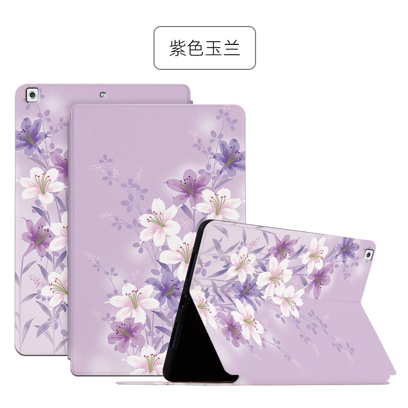 For iPad pro11 flat case Air5 10.9/10.2 painted 9.7 leather case mini6 protective case
