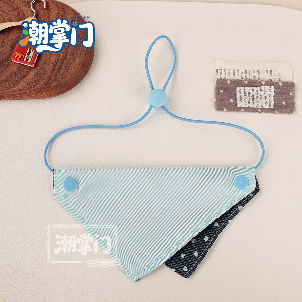 67 fresh lake blue triangle scarf / S size: suitable for neck circumference 17cm-27cm