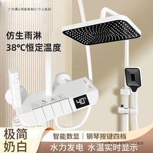 新款全铜淋浴花洒套装浴室恒温增压花晒喷头家用洗澡热水器花洒