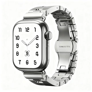 适用于苹果Apple Watch 11手表表带Ultra2新款H型蝴蝶扣钢带表带