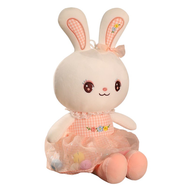 Conejo muñeca de peluche de juguete lindo Regalo de Cumpleaños chica almohada calmante pequeño conejo blanco muñeca de los niños