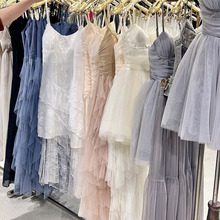 广州十三行夏季新款女装士甜辣吊带连衣裙裙子女夏高级感批发尾货