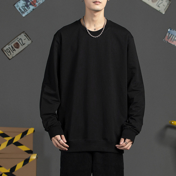 New Style Swedie Men's Sports Casual Loose Top Teenager Pullover Student Long Sleeve T-shirt plus size Couple Swedie