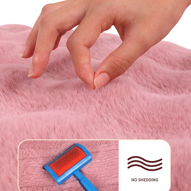 Wholesale Amazon Tm Labeling Value-Added New Bubble Velvet Seat Cushion Autumn and Winter Warm Imitation Fur Rabbit Plush Car Seat Cushion