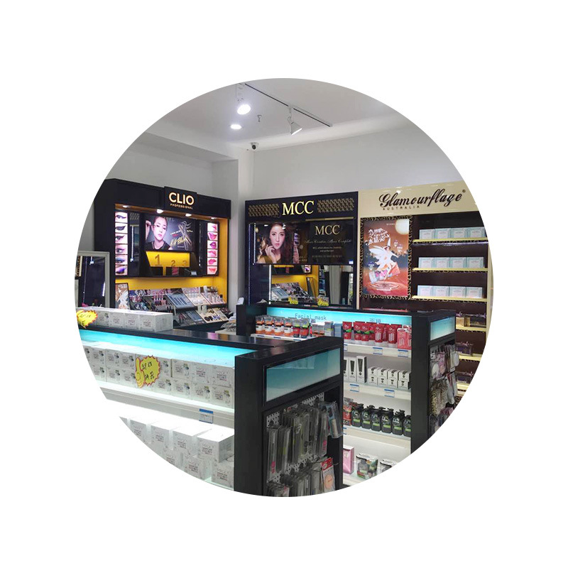 多层木制烤漆化妆品展柜美容店陈列柜商超护肤品美妆店展示架