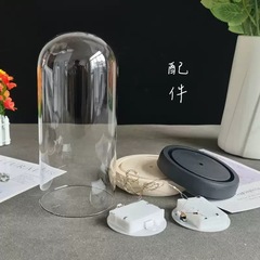 永生花ガラスカバー微景観防塵カバーアクセサリー木製ベース永生花透明アクリルカバー工芸