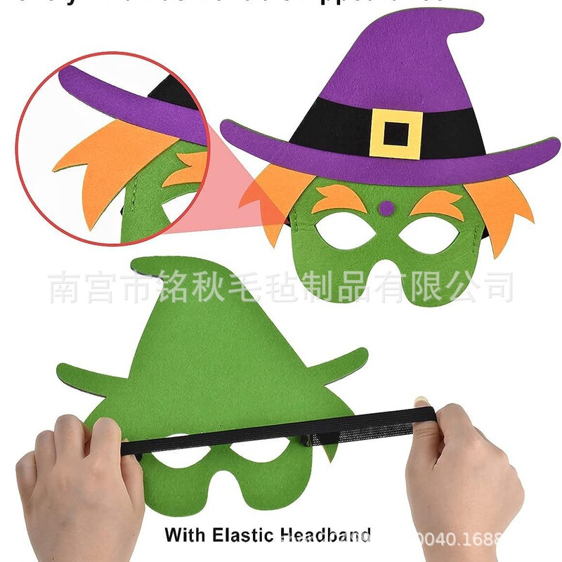クロスボーダー卸売ハロウィンフェルトマスクプロムパーティー装飾クリスマスフェルトアイマスク海賊カボチャマスク|undefined
