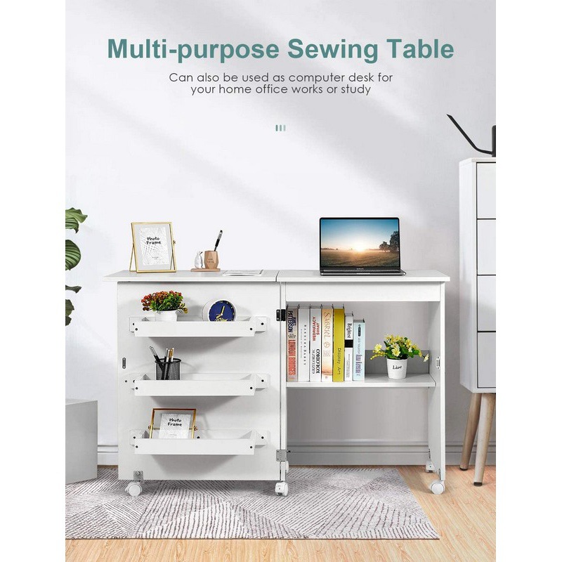 Cross-border sewing machine table folding computer table lifting sewing storage table suitable for various household sewing machine worktables