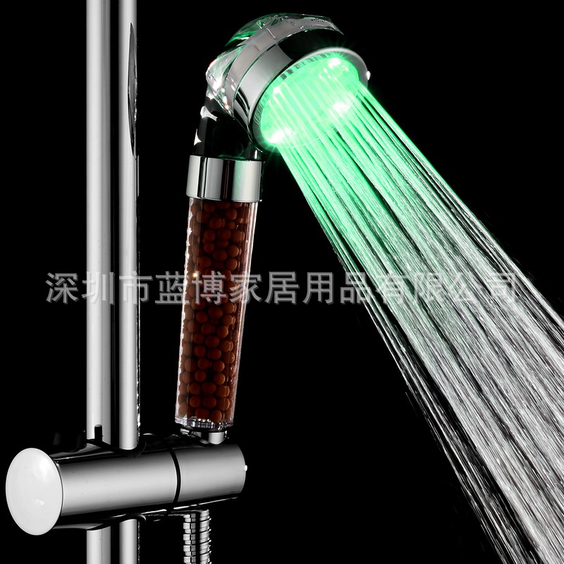 Anion LED ducha SPA control de la temperatura de tres colores sensible a la temperatura que cambia de color/colorido cambio de color boquilla de ducha 8008-A23