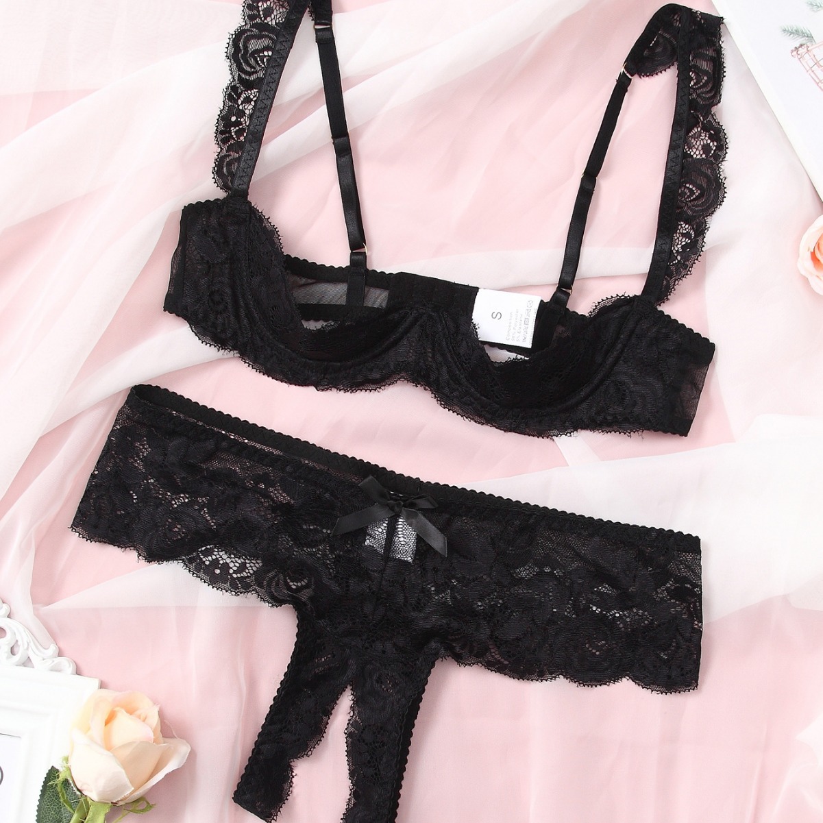 Nuevos pijamas europeos y americanos de las mujeres sexy correa de encaje pijamas de dos piezas de lencería sexy de las mujeres Amazon suministro transfronterizo