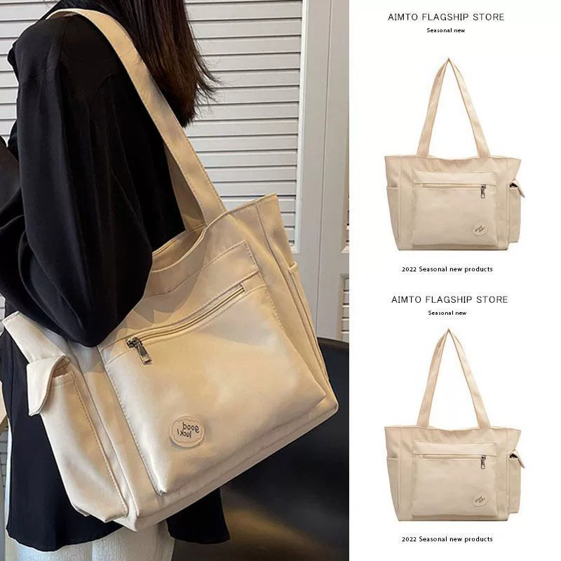 Сумка для рабочей одежды для студентов колледжа, большая вместительная тканевая сумка, большая женская сумка, новинка 2023 года, холщовая сумка на плечо Zhao Zhian