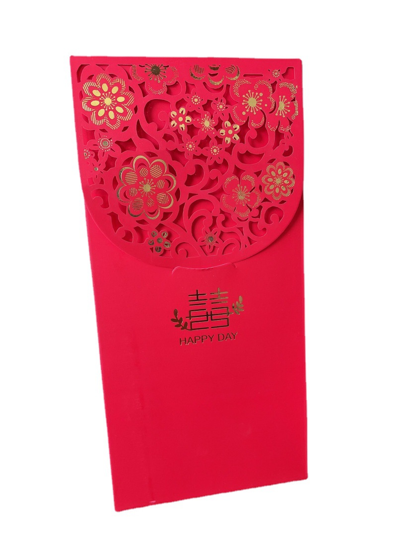 B17 New Wedding Chinese Style Hollow Creative Thousand Yuan Red Packet Can Company Logo New Year’s Benefit